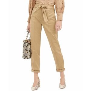 INC Tie-Front Paperbag Utility Pants 6 High-Waist Tapered
